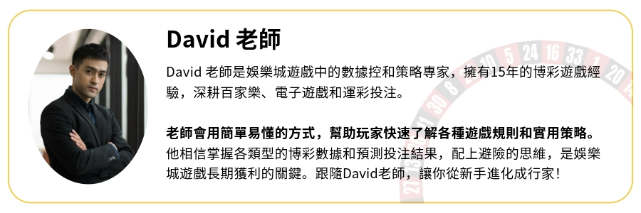 娛樂城遊戲專家David 老師